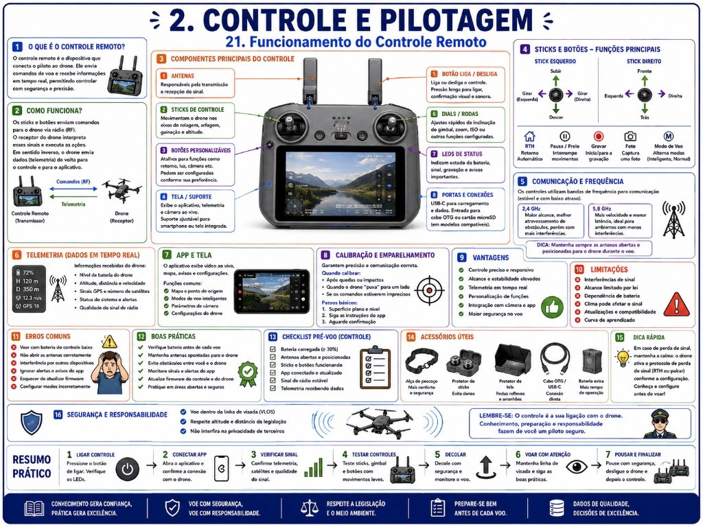 21. Funcionamento do Controle Remoto - Controle e Pilotagem